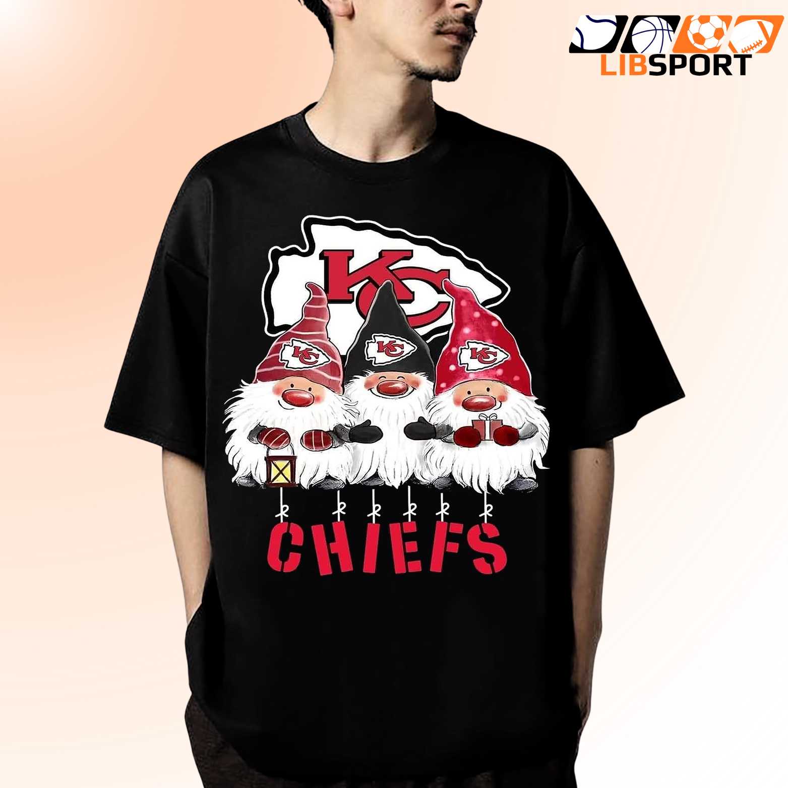 Chiefs Christmas Graphic Tee, Santa Football Shirt, Kansas City Holiday Merch